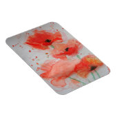 Helderrode papaver Waterverf Birthday Floral Magneet (Rechterzijde)