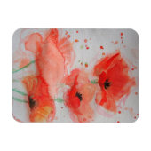 Helderrode papaver Waterverf Birthday Floral Magneet (Horizontaal)