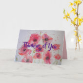 Helderrode, papaverige Waterverf denken aan uw kaa Kaart (Gele Bloem)