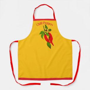 Helderrode paprika's aan de rank schort