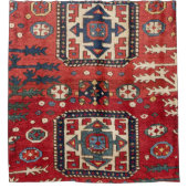 Helderrode Perzische geometrische vormen  Douchegordijn (Voorkant)