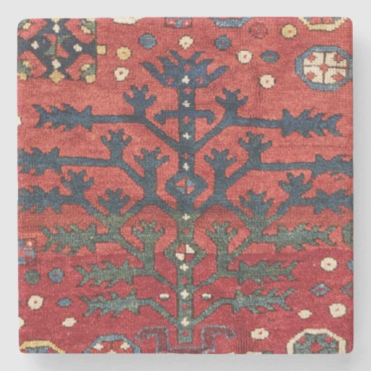 Helderrode Perzische III geometrische vormen Stenen Onderzetter (Voorkant)