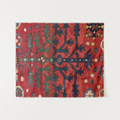 Helderrode Perzische III geometrische vormen  Wandkleed (Voorkant (horizontaal))