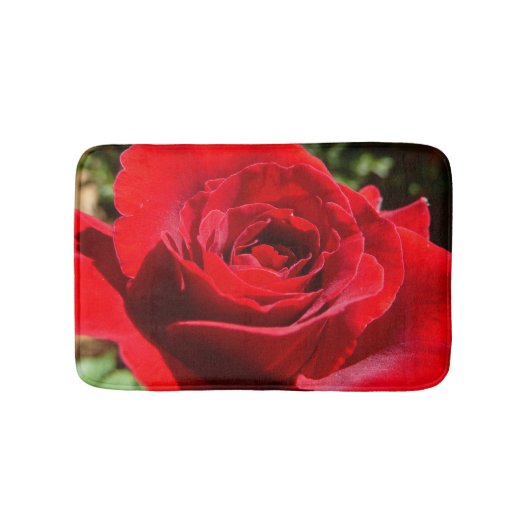 Helderrode rode rozenbloem mooie Floral Badmat (Voorkant)