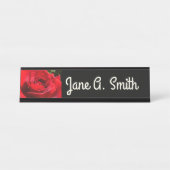 Helderrode rode rozenbloem mooie Floral Bureau Naambordje (Voorkant)