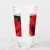 Helderrode rode rozenbloem mooie Floral Glas (Links)