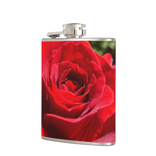 Helderrode rode rozenbloem mooie Floral Heupfles (Links)