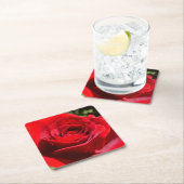 Helderrode rode rozenbloem mooie Floral Kartonnen Onderzetters (Insitu)