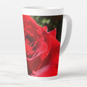 Helderrode rode rozenbloem mooie Floral Latte Mok