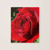 Helderrode rode rozenbloem mooie Floral Legpuzzel (Verticaal)
