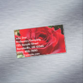 Helderrode rode rozenbloem mooie Floral Magnetisch Visitekaartje (Voorbeeld)