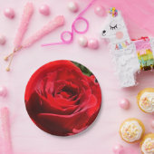 Helderrode rode rozenbloem mooie Floral Papieren Bordje (Feest)