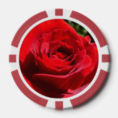Helderrode rode rozenbloem mooie Floral Poker Chips (Voorkant)