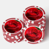 Helderrode rode rozenbloem mooie Floral Poker Chips (Opstapeling)
