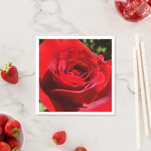 Helderrode rode rozenbloem mooie Floral Servetten (Insitu)