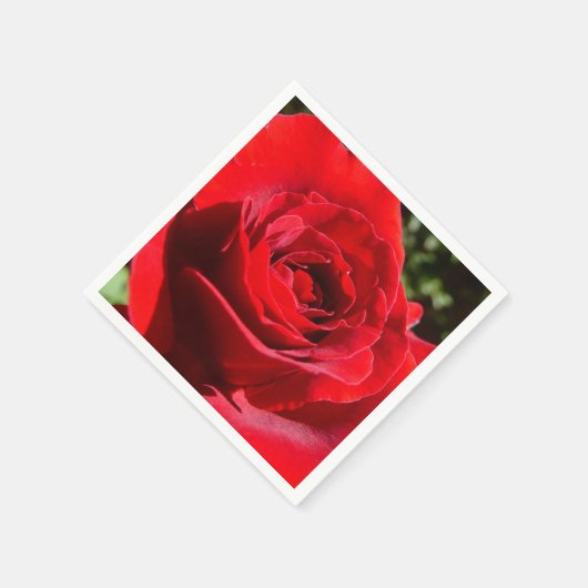 Helderrode rode rozenbloem mooie Floral Servetten (Hoek)