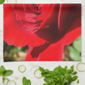 Helderrode rode rozenbloem mooie Floral Theedoek (Gevouwen)