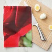 Helderrode rode rozenbloem mooie Floral Theedoek (Quarter Fold)