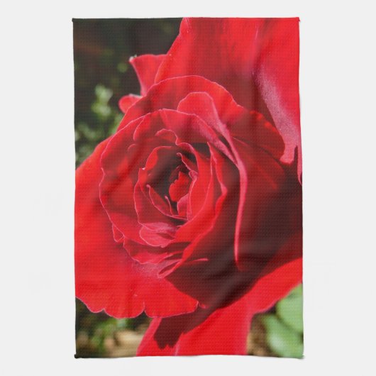 Helderrode rode rozenbloem mooie Floral Theedoek (Verticaal)