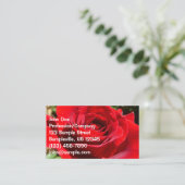 Helderrode rode rozenbloem mooie Floral Visitekaartje (Staand voorkant)