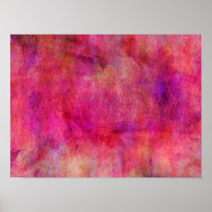 Helderrode roze Waterverf achtergrond Poster
