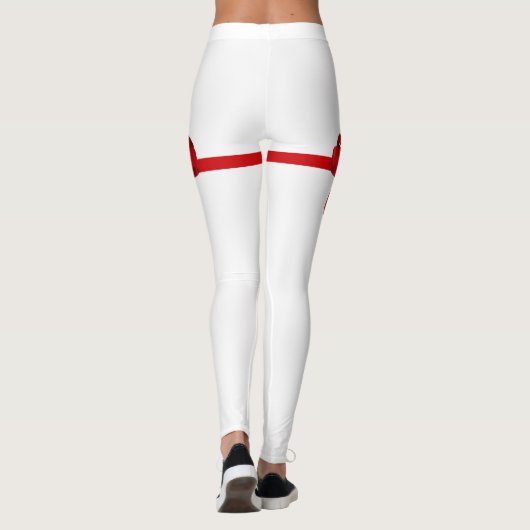 Helderrode strik leggings (Achterkant)