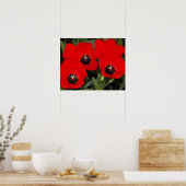 Helderrode tulpen bloem fotografisch poster (Keuken)