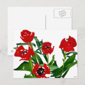 Helderrode tulpen briefkaart (Voorkant / Achterkant)