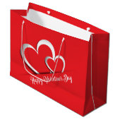 Helderrode Valentijnsdag Gift Bag Groot Cadeauzakje (Voorkant Gekanteld)