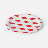 Helderrode vampier lippen papieren bordje (Gekanteld)