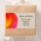 Helderrode Waterverf adreslabel Etiket (Insitu)