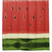 Helderrode Waterverf Watermeloen Douchegordijn (Voorkant)