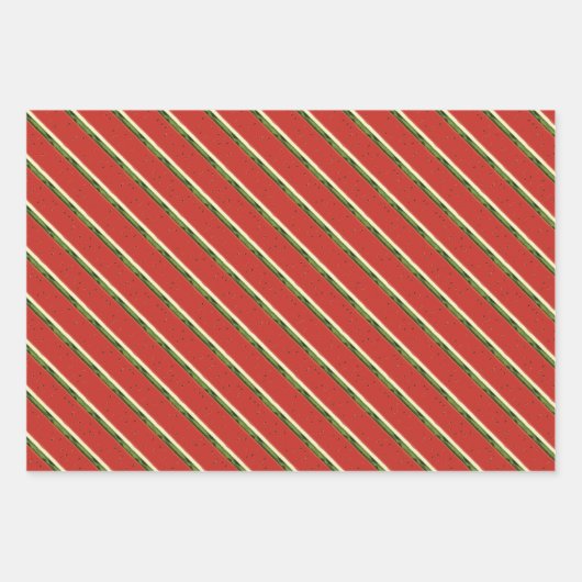 Helderrode Waterverf Watermeloen Flat Set Inpakpapier Vel (Voorkant 3)