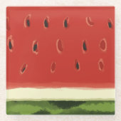 Helderrode Waterverf Watermeloen Onderzetter (Voorkant)