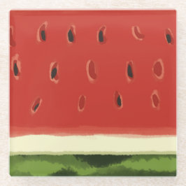 Helderrode Waterverf Watermeloen Onderzetter Glazen Onderzetter