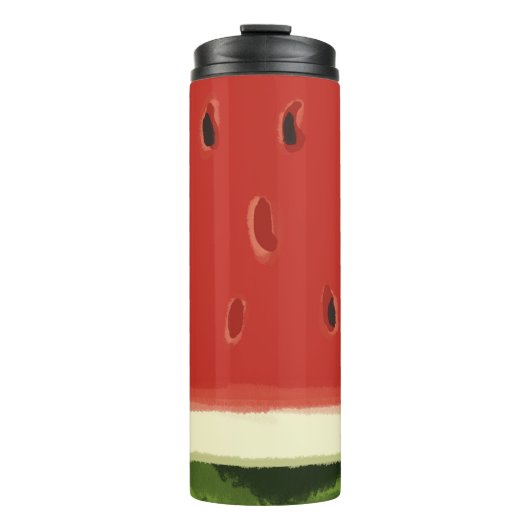 Helderrode Waterverf Watermeloen Thermische Tumble Thermosbeker (Voorkant)