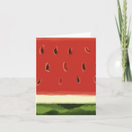 Helderrode Waterverf Watermeloen Wenskaart Kaart