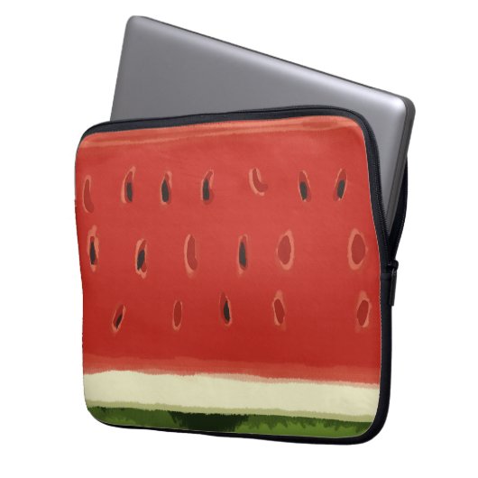 Helderrode Waterverf Watermelon Electronics Bag Laptop Sleeve (Voorkant Links)