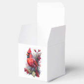 Helderrode Waterverf Winter Kardinaal Bedankdoosjes (Geopend)