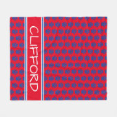 Helderrode, witte en blauwe verf afdrukken op maat fleece deken (Voorkant (Horizontaal))