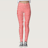 Helderrode witte hond leggings (Voorkant)