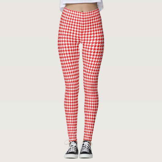 Helderrode witte hond leggings (Voorkant)