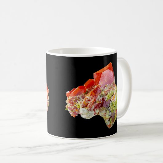 Helderrode Wulfenite Specimen Mok (Voorkant rechts)