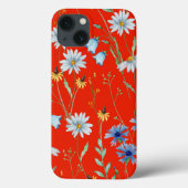 Helderrode zomerbloem Case-Mate iPhone case (Achterkant)