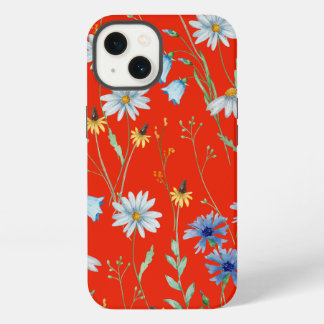 Helderrode zomerbloem iPhone 13 hoesje