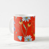Helderrode zomerbloem koffiemok (Voorkant links)