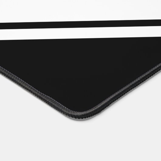 Helderrode zwarte witte diagonale strepen bureaumat (Hoek)