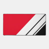 Helderrode zwarte witte diagonale strepen bureaumat (Voorkant)