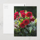 HelderRomantische Red Rose Bouquet Briefkaart (Voorkant / Achterkant)