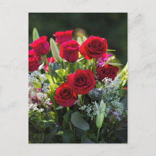 HelderRomantische Red Rose Bouquet Briefkaart
